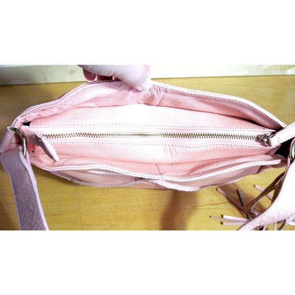 Nyla Noor Leather Soho Bucket Handbag Purse Tassel - Picture 5 of 12